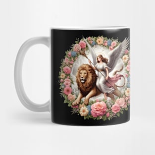 Angel on a lion Mug